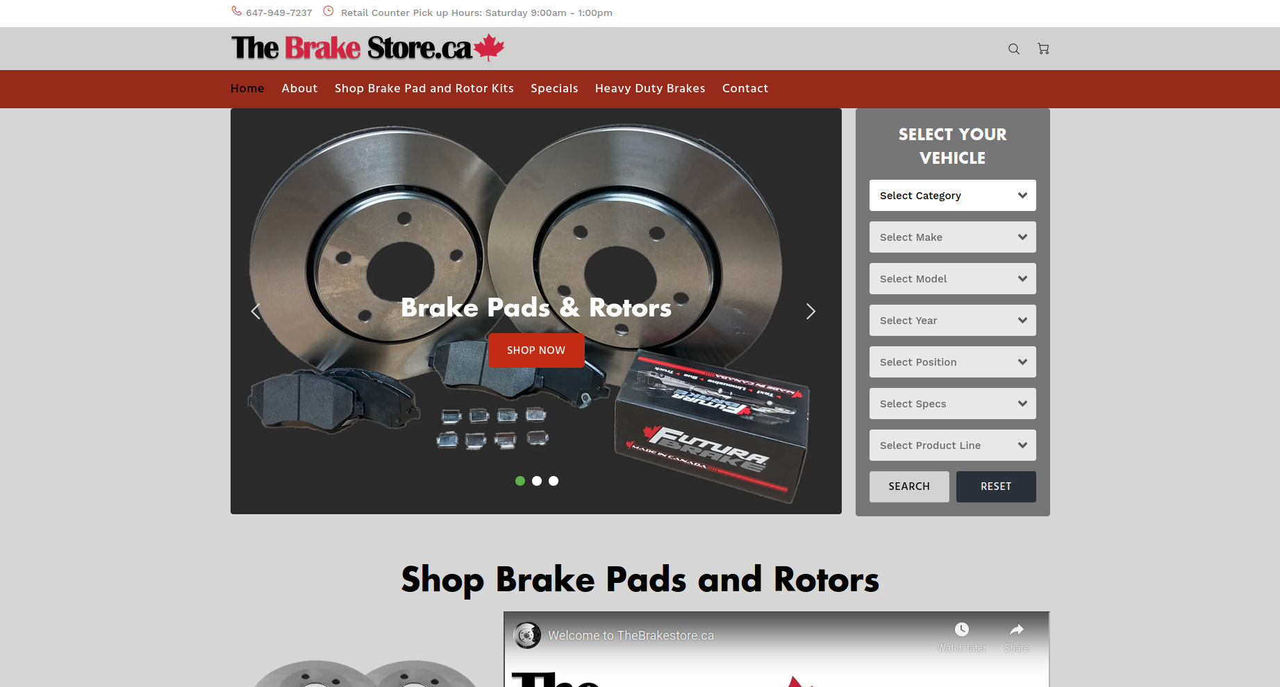 The Brake Store website