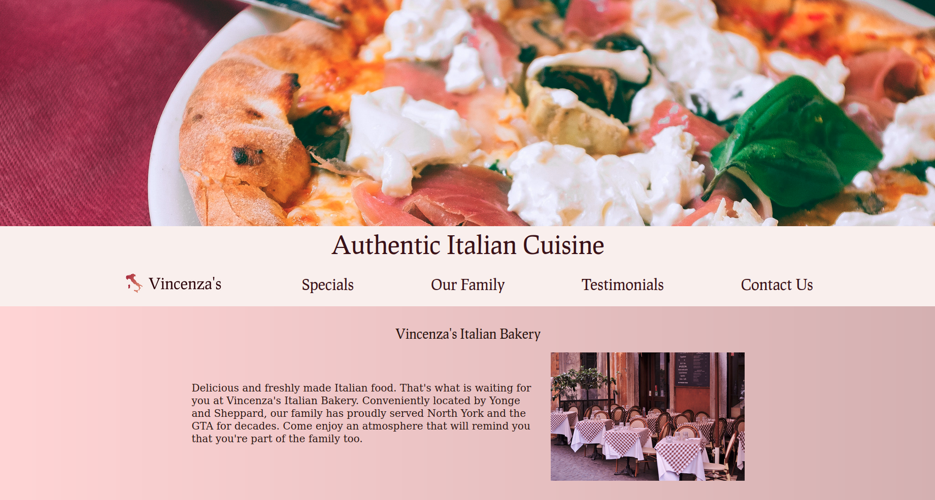 Vincenza's Italian Bakery website